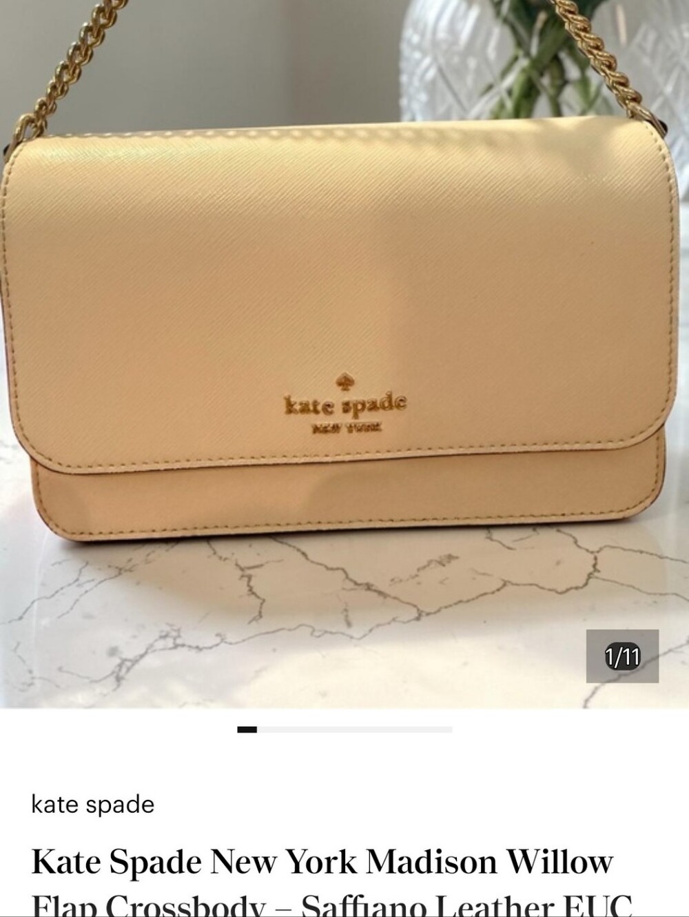 Kate Spade New York Madison Willow Flap Crossbody – Saffiano Leather EUC